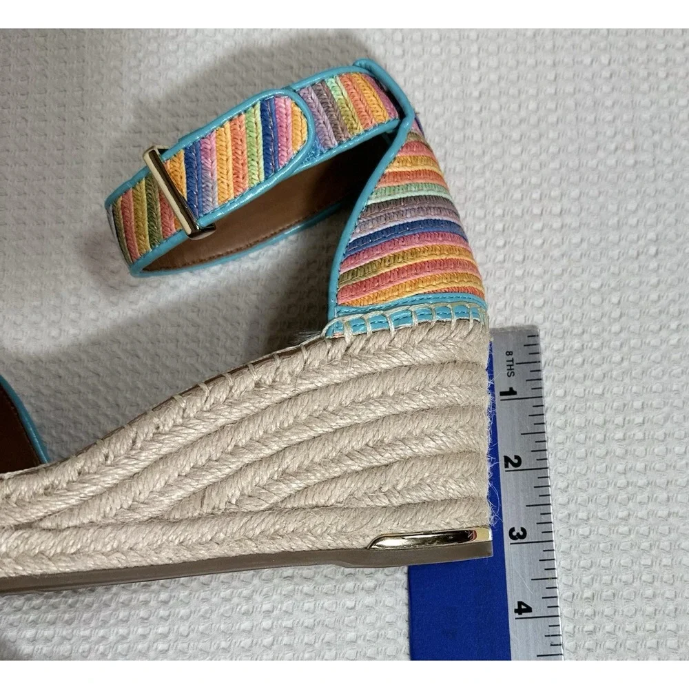 Franco Sarto Espadrille Wedges Clemens Stripe Multi Size: 6.5